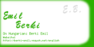 emil berki business card